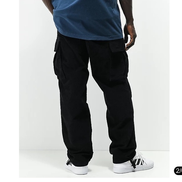 Empyre Black Corduroy Cargo Skate Pants size 44 - Picture 2 of 12